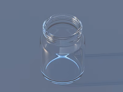 Clear Transparent Glass Jar With Threaded Lid For Storage Container 3d model
