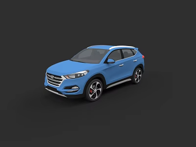 Blue Hyundai SUV With Sleek Exterior Design And Stylish Alloy Wheels 3d model