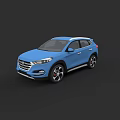 Blue Hyundai SUV With Sleek Exterior Design And Stylish Alloy Wheels