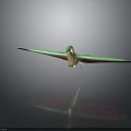 Flying Pterosaur With Pink Green Wings Black Spots Light Brown Body And Gray Gradient Background