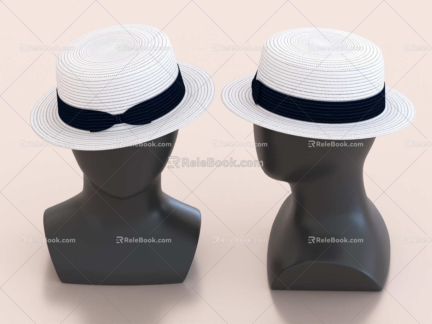 hat round hat leisure chair sun hat 3d model