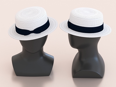 hat round hat leisure chair sun hat 3d model