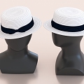 hat round hat leisure chair sun hat 3d model