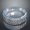 Luxurious Silver Ring Featuring Intricate Braided Double Band And Sparkling Details