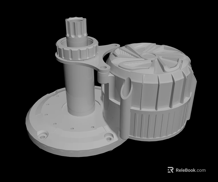 Durable Hardware Tools 3D Model With Cylindrical Base And Textured Top Structure 3d model
