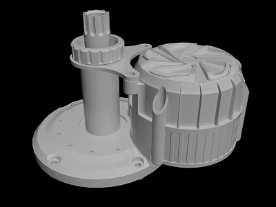 Durable Hardware Tools 3D Model With Cylindrical Base And Textured Top Structure 3d model