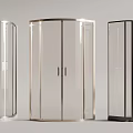 Modern Shower Partition Designs With Curved Glass Doors And Corner Shapes