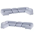 Light Gray Modular Sectional Sofa With Modern Design And Comfortable Seating Modules 3d model