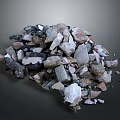 Raw Wood and Stone Materials in a Pile for Construction Projects 3d model