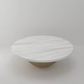 Modern Round Coffee Table With White Tabletop And Gold Metal Base 3d model