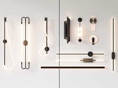 Modern Wall Lamps With Sleek Designs Geometric Shapes And Metallic Accents 3d model
