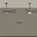 Poliform Two Modern Ceiling Fan Lights With Black Blades And White Shades