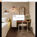 Stylish Modern Dressing Table with Oval Mirror Chair Cosmetics Flower Vase and Lamp in Bedroom