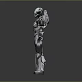 Futuristic Weapon Armor For Sci Fi Warrior With Silver Black Combat Gear Design 3d model