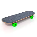 Skateboard Featuring Gray Grip Tape Deck Green Wheels And Wooden Frame