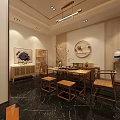 Elegant Liquor and Tobacco Store Interior With Wooden Shelves Central Display And Pink Floral Decoration