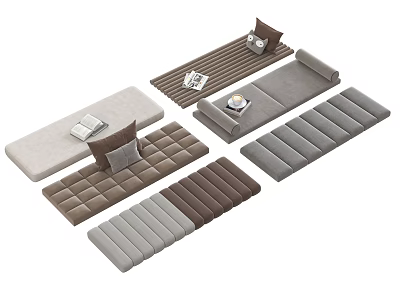 Various Colored Sofa Cushion Sets With Different Textures And Home Decor Designs 3d model