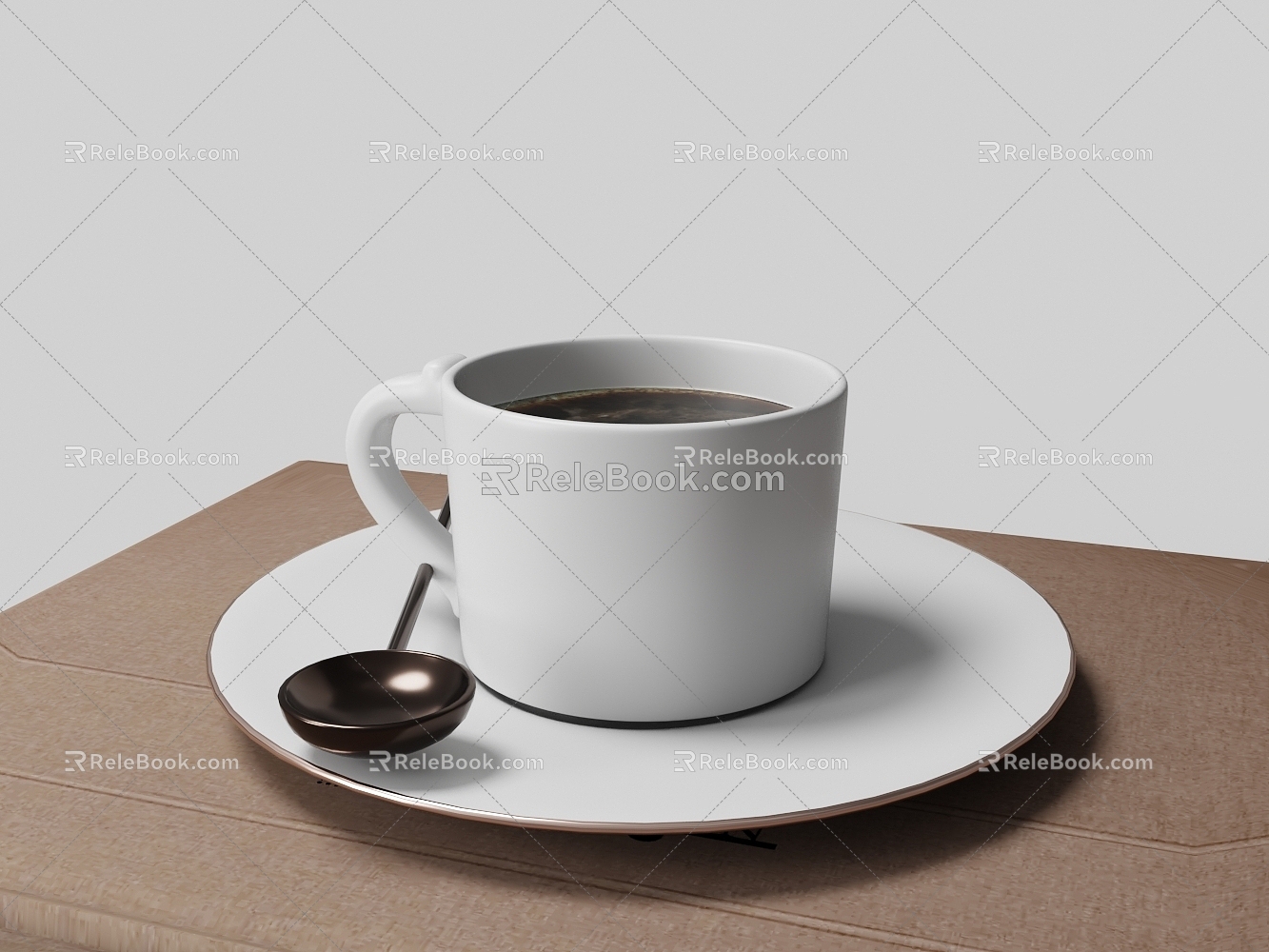 Modern white porcelain coffee cup 3d model