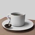 Modern white porcelain coffee cup 3d model