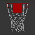 Basketball Hoop With Red Rim White Net And Red Backboard Design