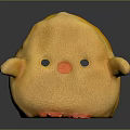Soft Stuffed Yellow Chicken Plush Toy With Round Body And Orange Beak