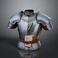Retro Metal Decorative Storage Cuirass With Leather Belt And Quill Pen 3d model