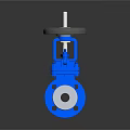Blue Industrial Gate Valve With Metal Handwheel And Flanged Pipeline Ends Design