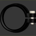 Black Circular Furniture Clamp With White COOW AN Letters And Metal Fixture