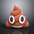 Cute Poop Shaped Cartoon Decorative Ornament Set With Big Eyes Smiling Face And Brown Color