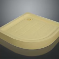 Square Light Yellow Shower Tray With Flower Pattern And Drainage Channels 3d model