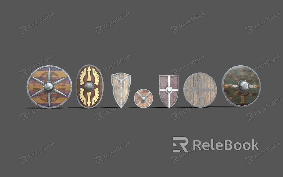 Medieval Shield Combo Retro Shield model