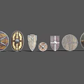 Medieval Shield Combo Retro Shield 3d model
