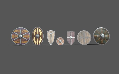 Medieval Shield Combo Retro Shield 3d model