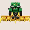 Green Lego Farm Utility Vehicle With Yellow Harvesting Blades And Wheels
