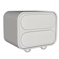 Modern White Bedside Table With Two Drawers And Minimalist Leg Design 3d model