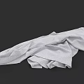Gray Folded Towel with Soft Fabric Texture on Black Background 3d model