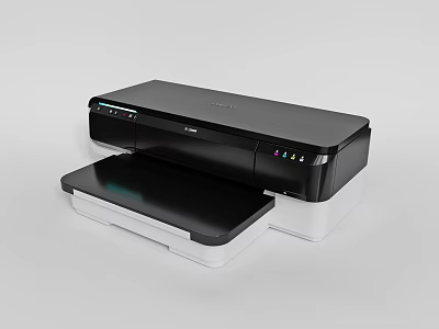 Sleek Black Office Printer with Compact Design and Control Panel for Workspace Use 3d model