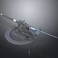 Military Artillery Equipment With Circular Rail Base And Long Barrel Mechanical Structure
