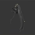 Elegant Black Earrings With Long Tassel And Gold Decorative Details