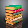Stacked Books With Colorful Covers And Various Patterned Designs For Home 3d model