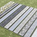 Garden Path Paving With Various Styles And Textured Stone Pebble Designs 3d model