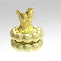 Gold Decorative Ornament Set With Stacked Spherical Base And Sculpted Top