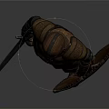Medieval Armored Warrior Character Holding Sword And Shield In Gray Background