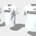 PUMA White T Shirts With Black Logo Design And Comfortable Fit