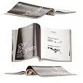 Open Magazines Featuring Interior Design Lifestyle Photos On Multiple Pages 3d model