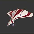 Red And White Modern Futuristic Aircraft Model With Sleek Aerodynamic Tailless Design