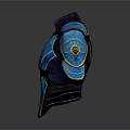 Blue And Yellow Sci Fi Upper Body Armor With Detailed Futuristic Design