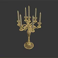 Classic Elegant Candelabra Lighting Combination Featuring Ornate Design Multiple Candles And Metal Base