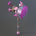 Ornate Pink Purple Hammer Weapon With Circular Patterns And Decorative Handle
