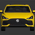 Yellow Modern Sedan With Sleek Body Design And Black Wheels On Reflective Surface